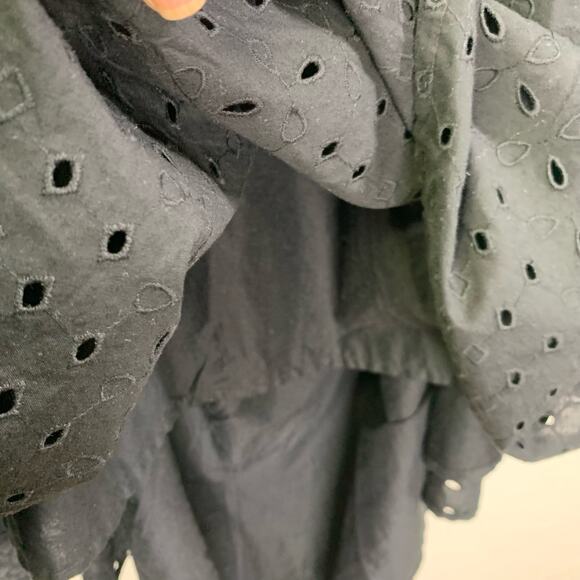 A NEW DAY Black Eyelet Open Back Puff‎ Sleeve Mini Dress Size 3X - NWT - Picture 7 of 16